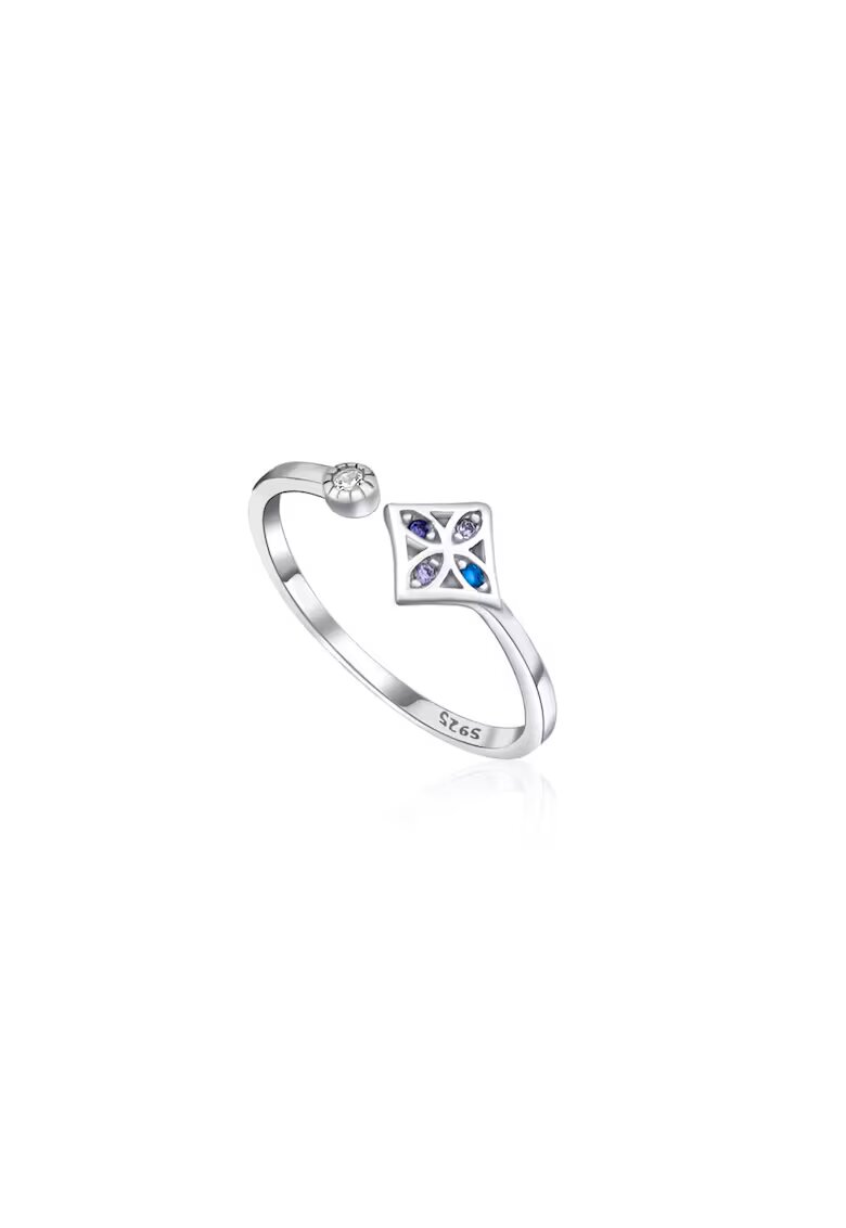 Pursehuit Inel din argint 925 - rodiat - reglabil - cu zirconiu - Norah C1