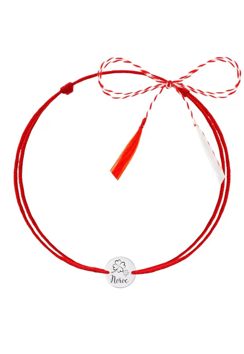 Pursehuit Martisor tip bratara - argintiu - cu banut gravat din argint 925 C1