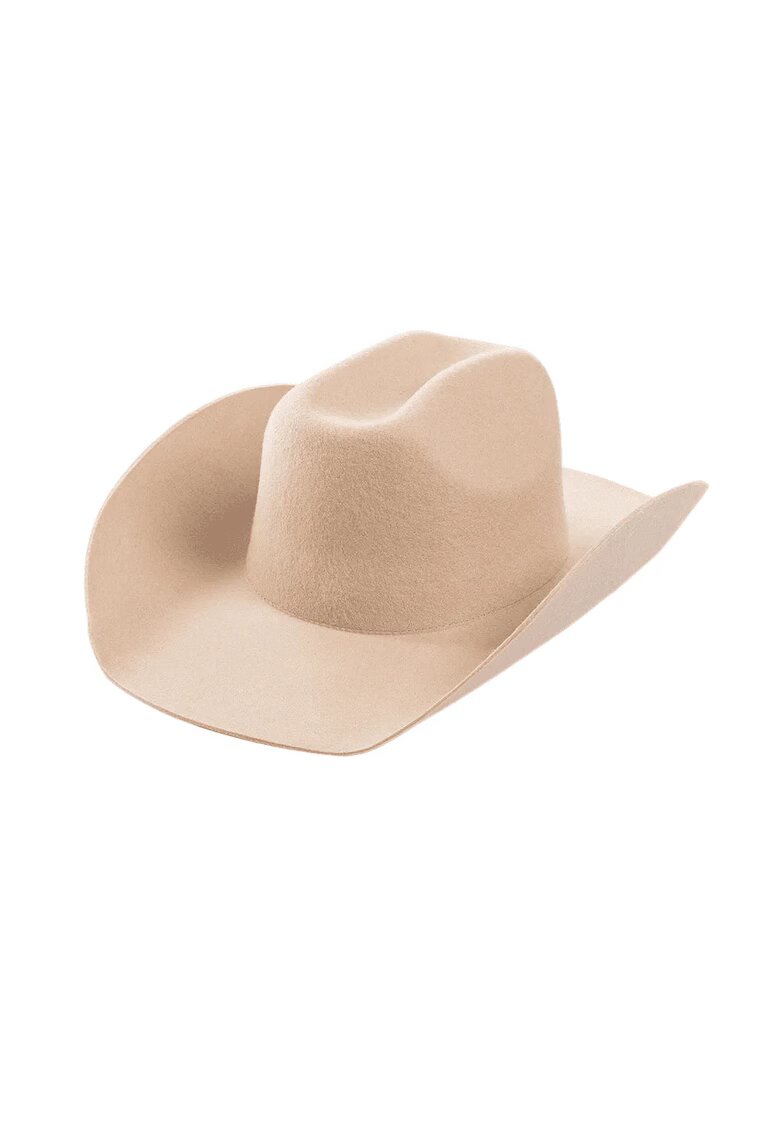 Pursehuit Palarie dama - bej - din lana - stil cowboy - Malena -