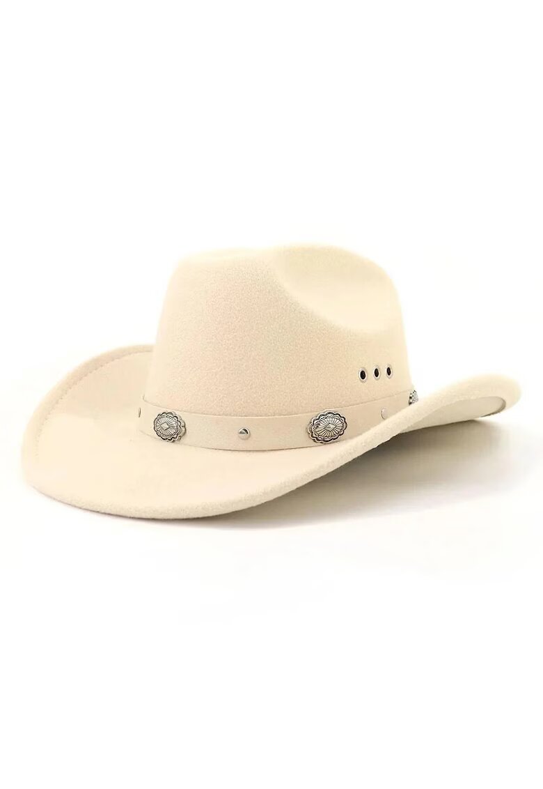Pursehuit Palarie dama - bej - stil cowboy - Miona -