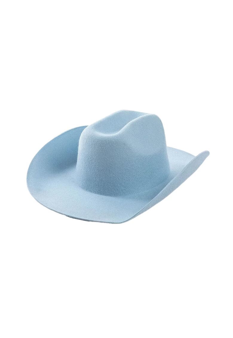 Pursehuit Palarie dama - bleu - din lana - stil cowboy - Malea -