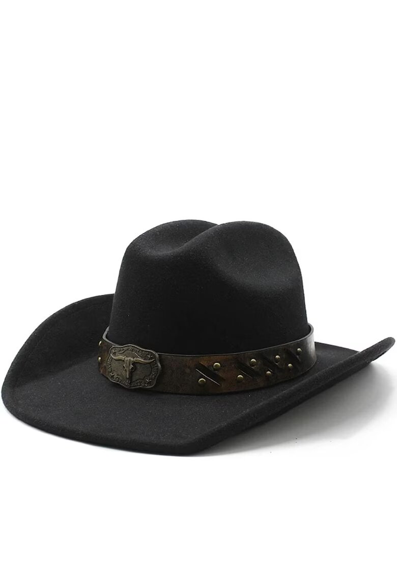 Pursehuit Palarie dama - neagra - stil cowboy - Rabea