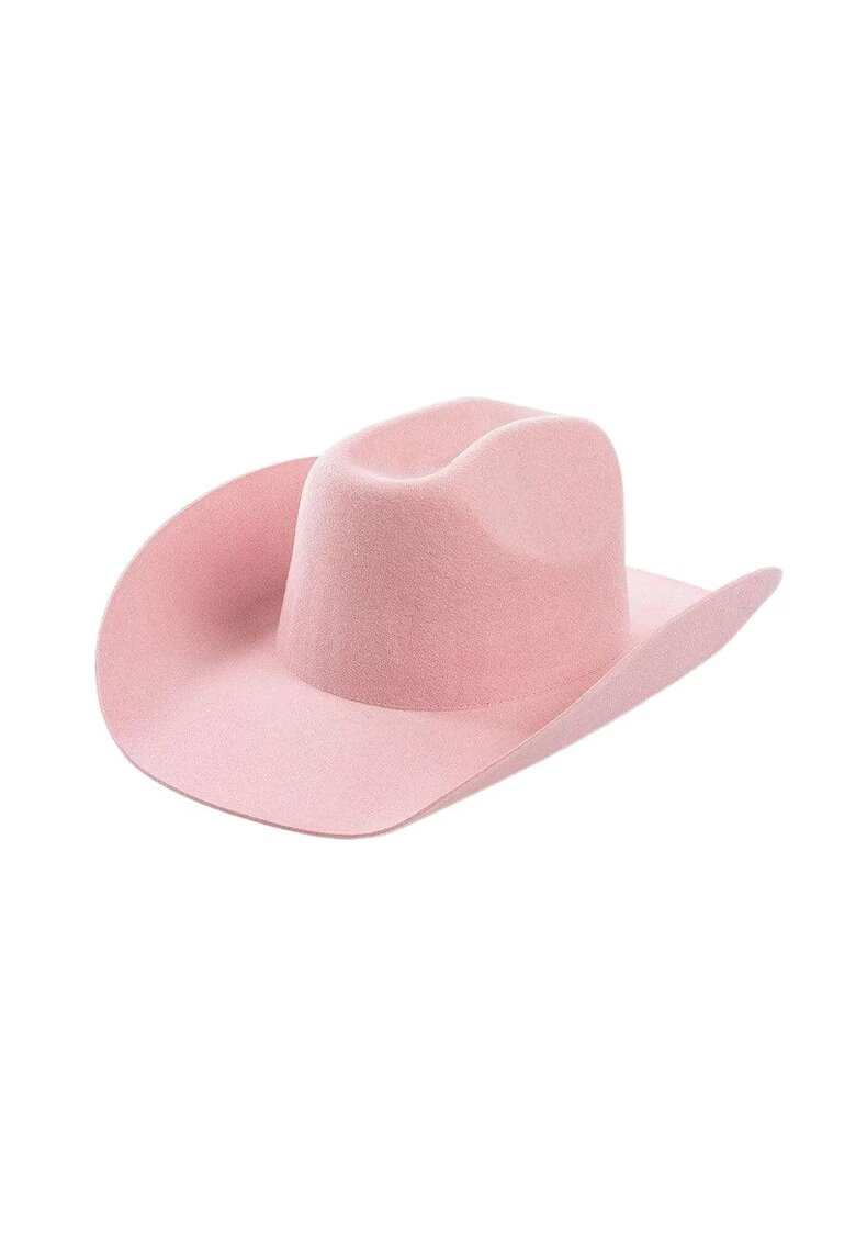 Pursehuit Palarie dama - roz - din lana - stil cowboy - Malan -