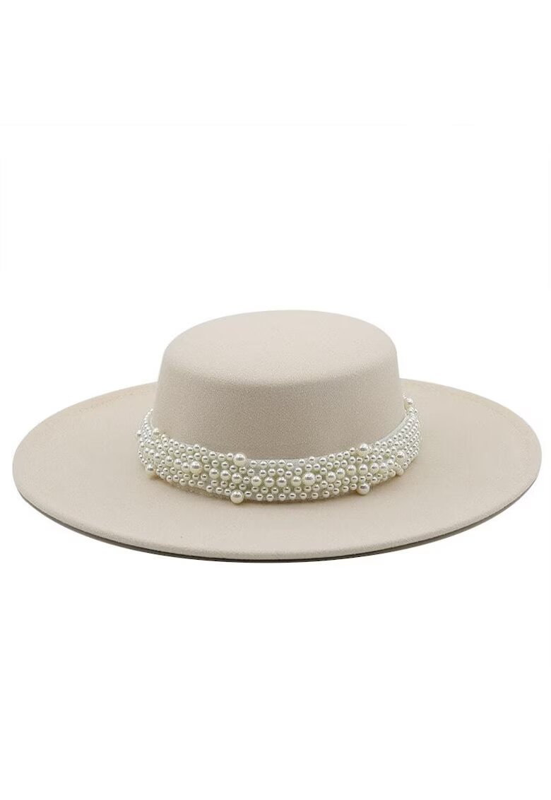 Pursehuit Palarie dama - stil canotiera - cu bor lat - Celeste - Bej