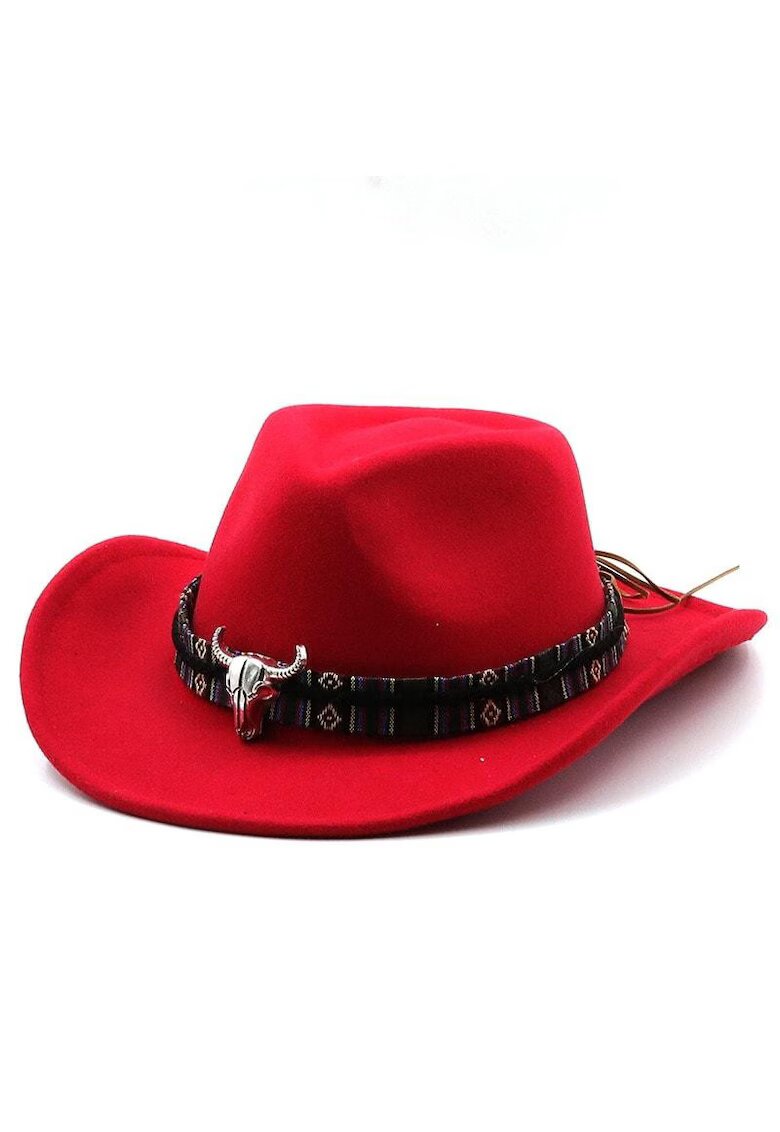 Pursehuit Palarie dama - stil cowboy - Thala - - Rosu