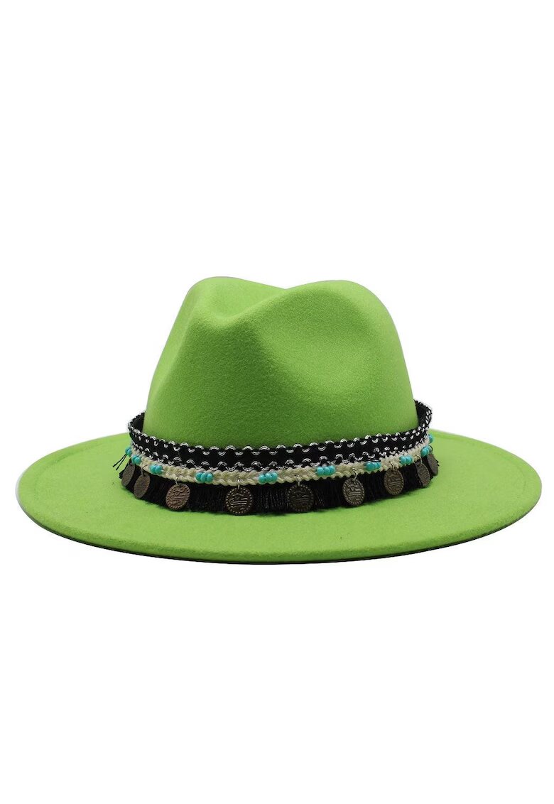 Pursehuit Palarie dama - verde - cu banuti - Arina -