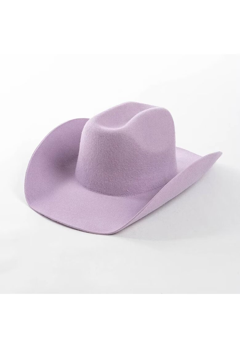 Pursehuit Palarie Fedora - mov - din lana - stil cowboy - reglabila - Celia