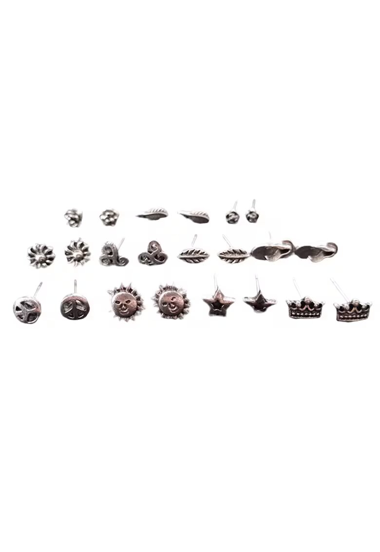 Pursehuit Set 11 perechi de cercei argintii - diverse forme - Dana C20 -