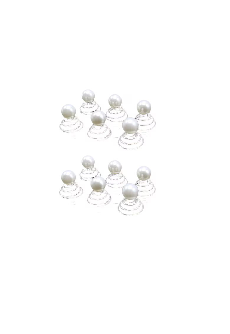 Pursehuit Set 12 accesorii de par - argintii - cu perle - Elita C5 -
