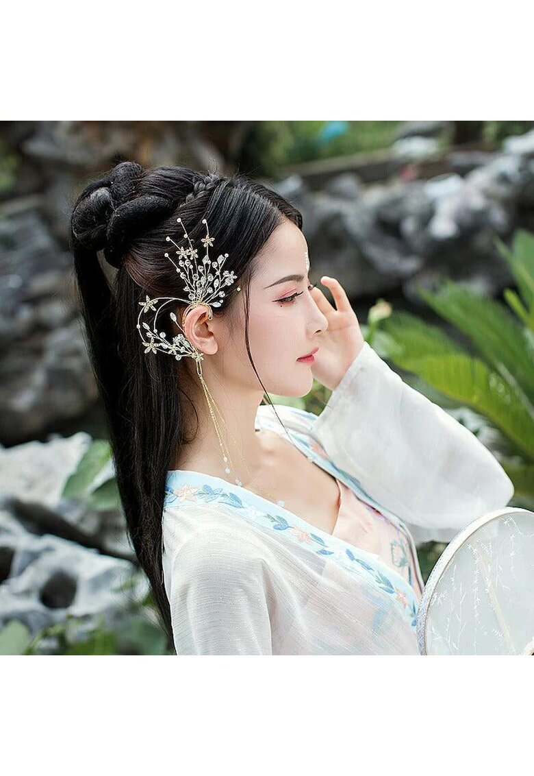 Pursehuit Set 2 Accesorii de ureche - stil ear cuff - aurii - cu pietre - Amdi C3 -
