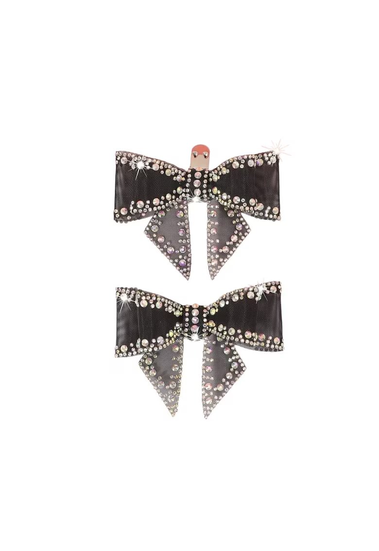 Pursehuit Set 2 brose - negre - pentru pantofi - cu clips si pietre - Ottine C6