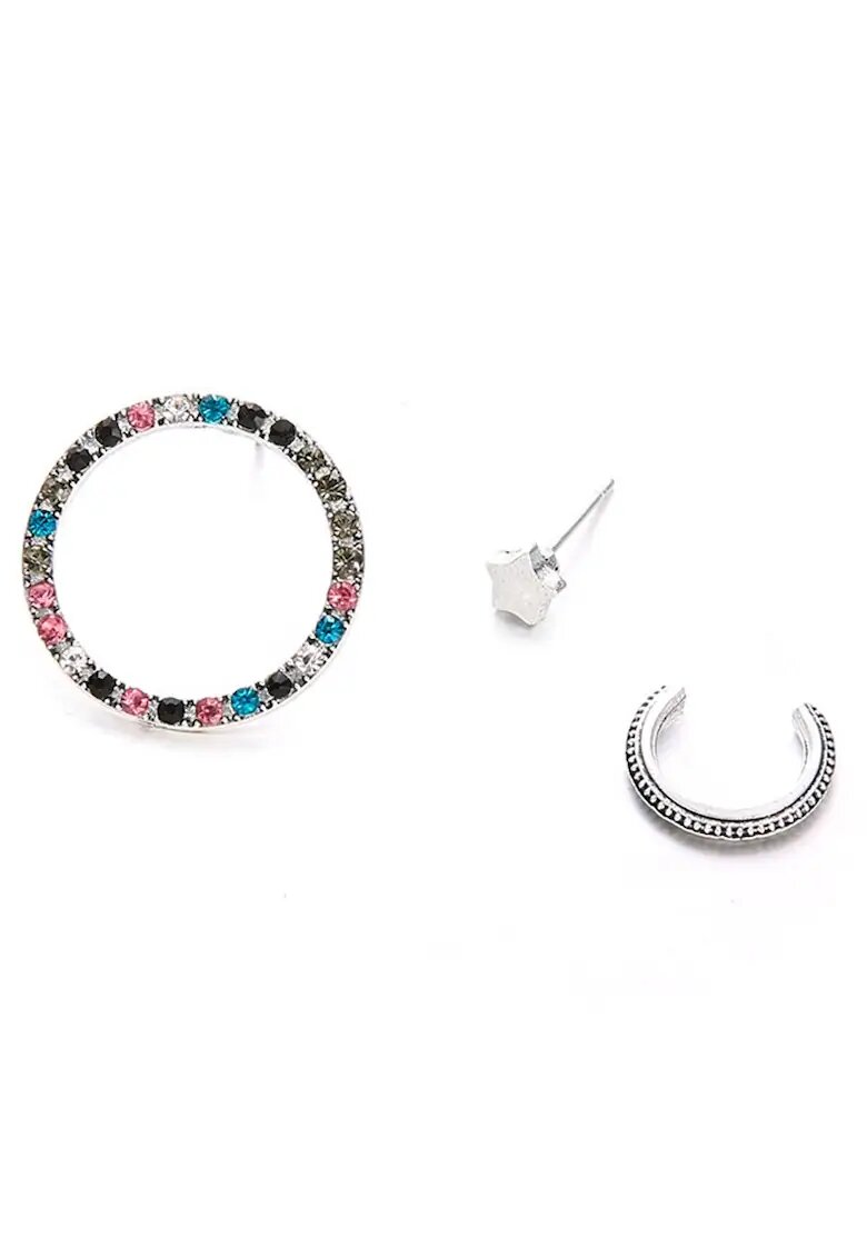 Pursehuit Set cercei argintii - cu pietre multicolore - Thana C10 -