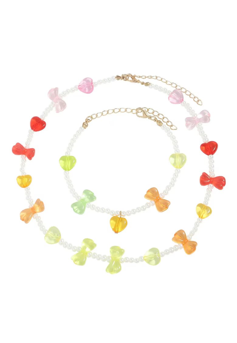 Pursehuit Set colier si bratara - auriu - cu perlute - Mayken C9 -