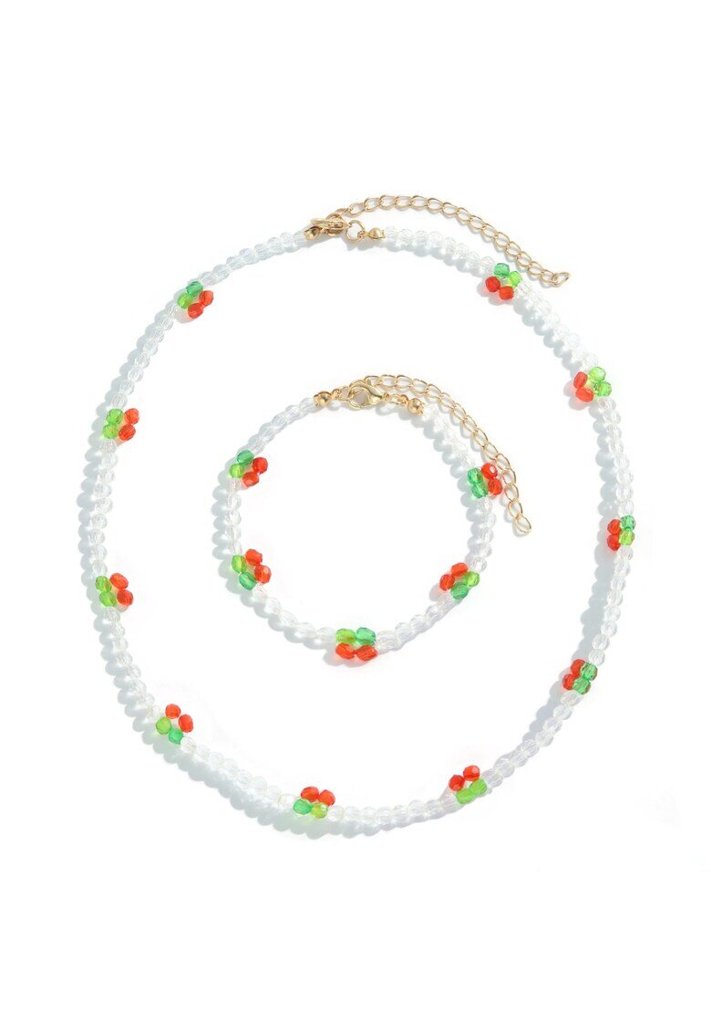 Pursehuit Set colier si bratara - auriu - cu perlute - Meaghan C9 -
