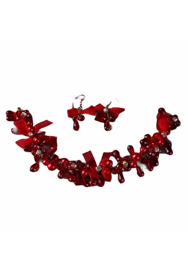 Pursehuit Set Coronita Modelatoare - Accesorii Par si Cercei Nicoletta - Aliaj metalic - Auriu