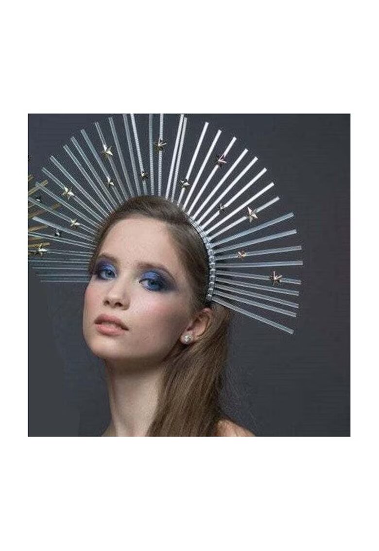 Pursehuit Tiara Halo - handmade - argintie - cu stelute - Emma C2 -