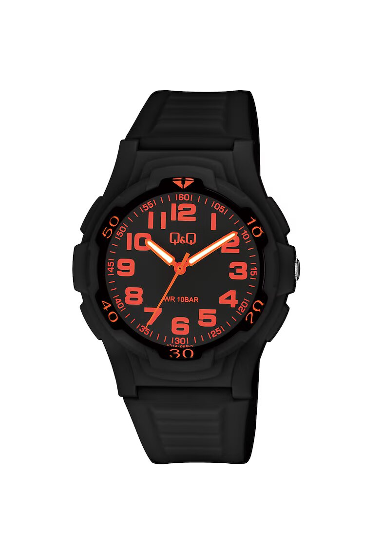 QQ Ceas analog pentru barbati - Negru/Rosu