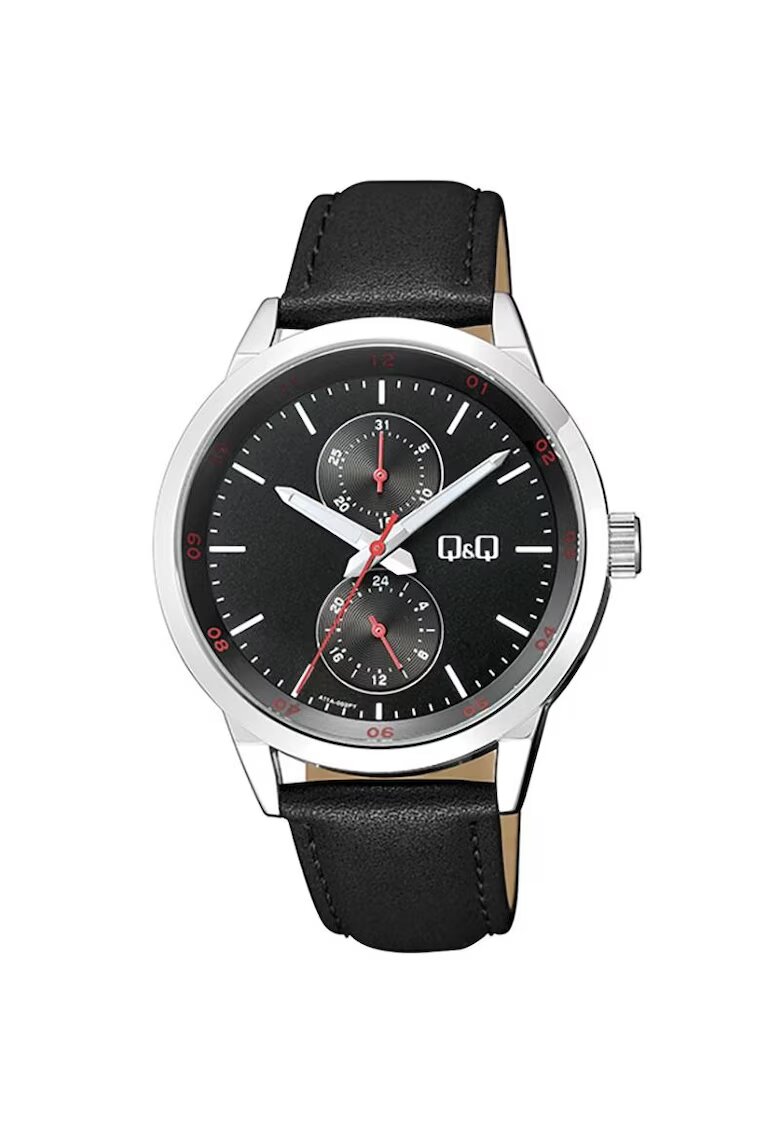 QQ Ceas barbatesc Quartz Argintiu - Negru