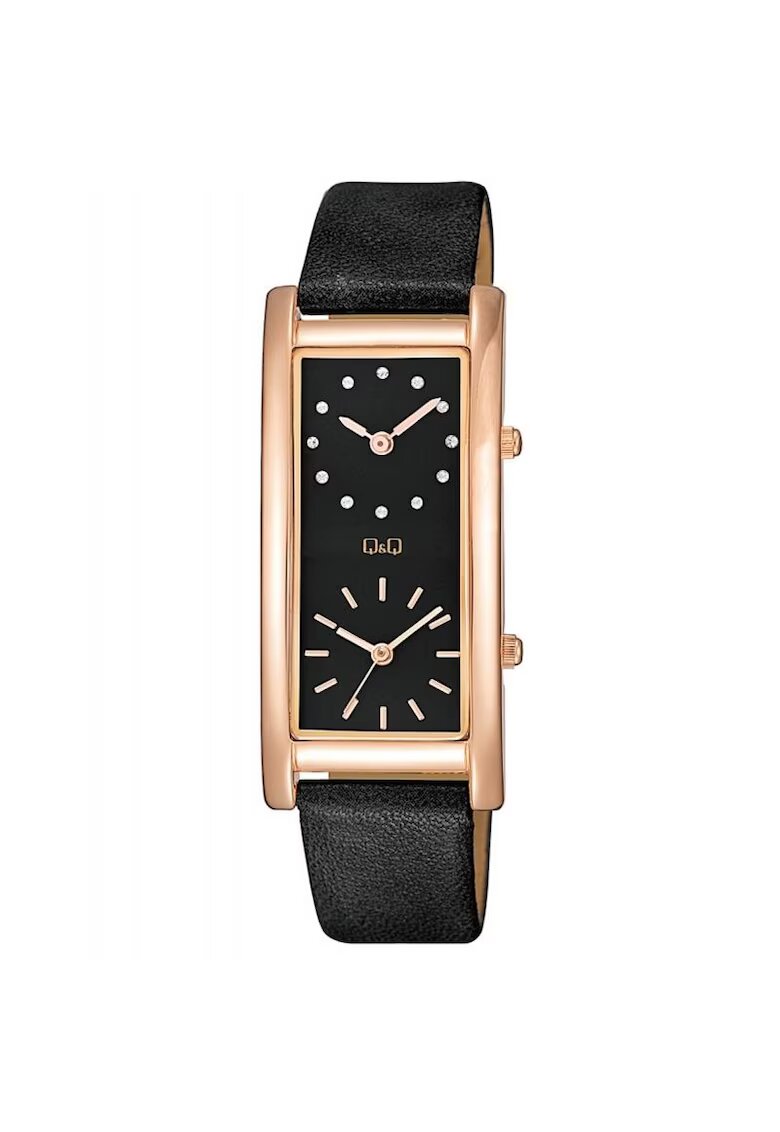 QQ Ceas dama QB61J102Y Quartz Rose gold - Negru