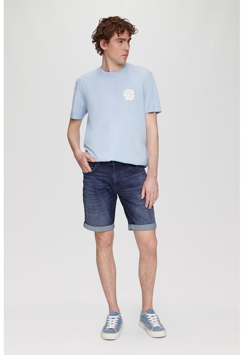 QS Bermude regular fit din denim cu aspect decolorat - Bleumarin