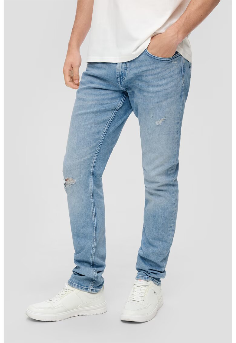 QS Blugi slim fit cu 5 buzunare - Albastru deschis
