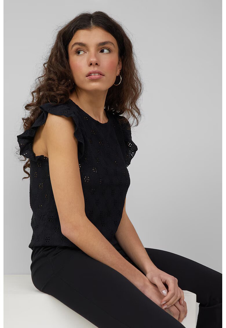 QS Bluza cu maneci scurte - Negru