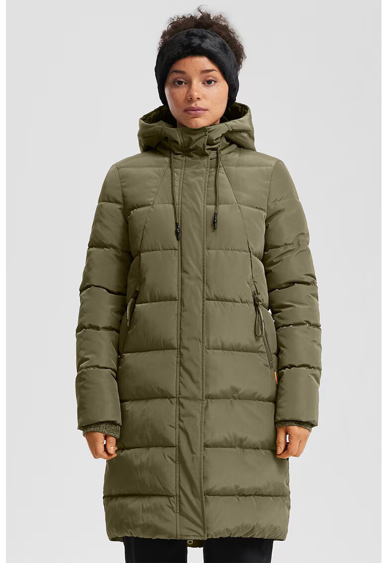 QS Geaca lunga cu gluga - Kaki