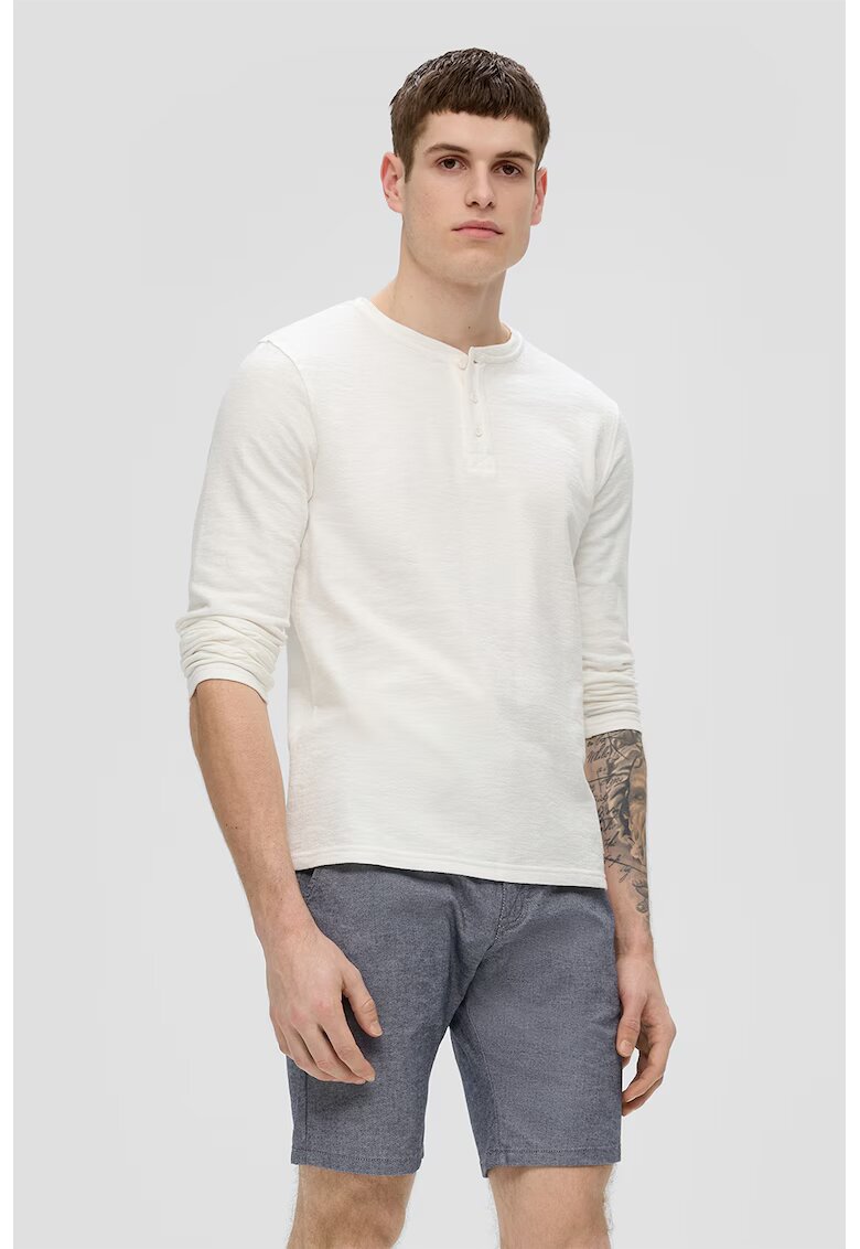 QS Pantaloni chino scurti cu talie medie - Gri inchis