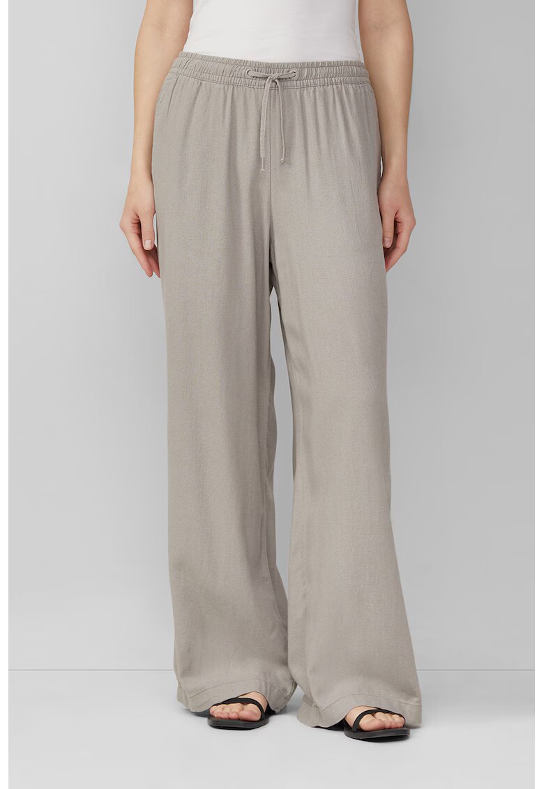 QS Pantaloni din amestec de in cu snur - Maro taupe