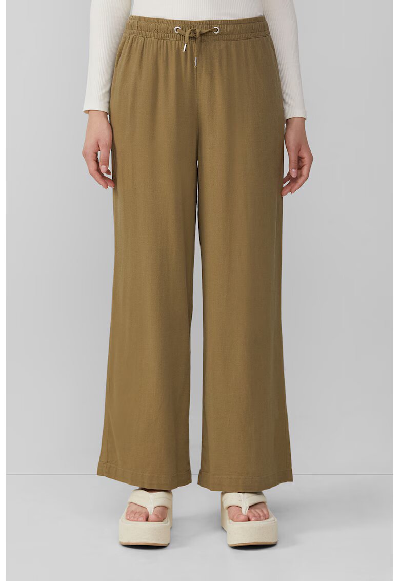QS Pantaloni drepti din amestec de in - Verde masliniu