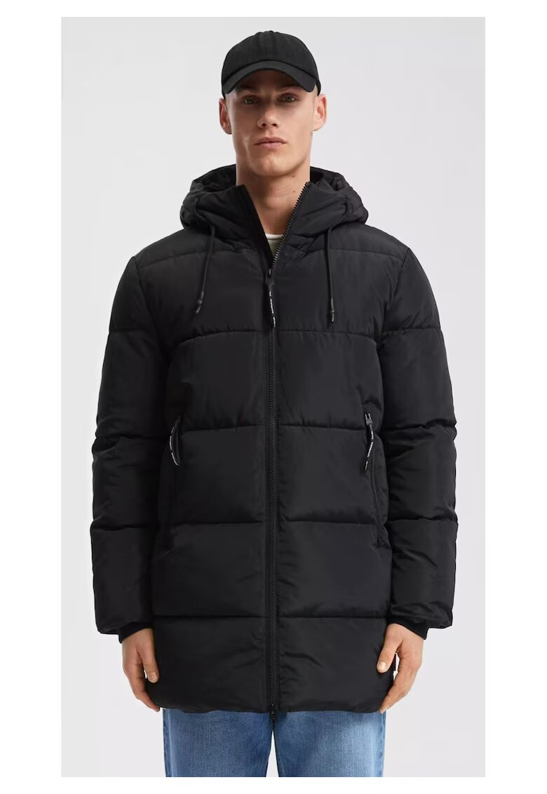 QS Q/S by s.Oliver Geaca Parka barbati cu gluga si croiala Regular fit - Negru