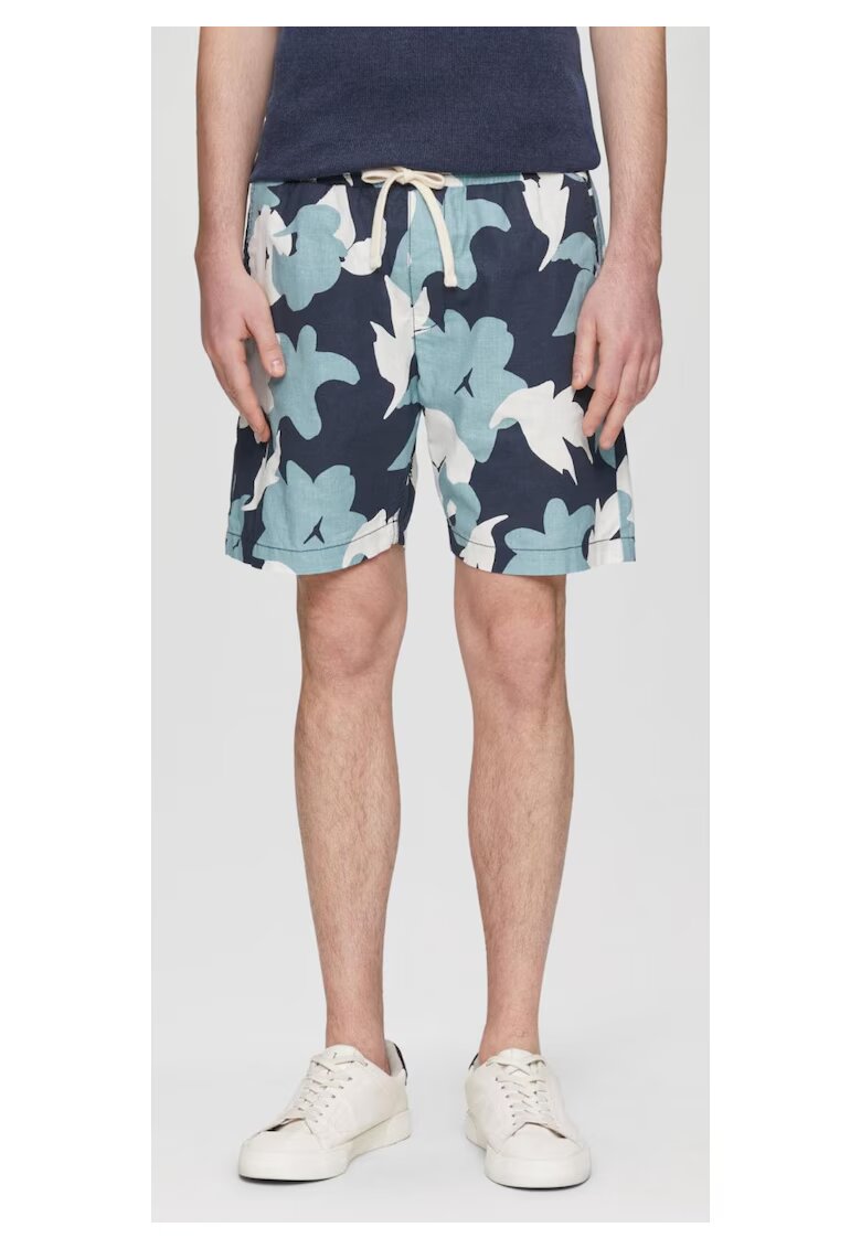 QS Q/S by s.Oliver Pantaloni scurti barbat cu imprimeu floral - Alb/Albastru/Bleumarin
