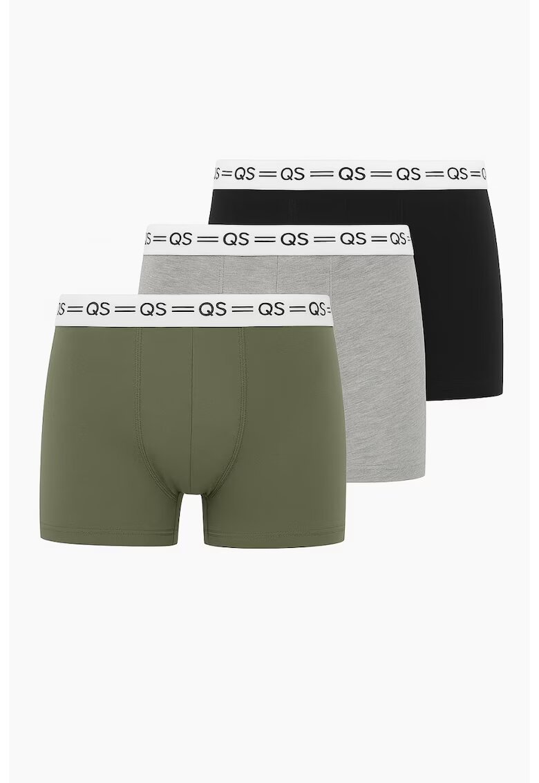 QS Q/S by s.Oliver Underwear barbati Set 3 perechi de boxeri - Verde pudrat
