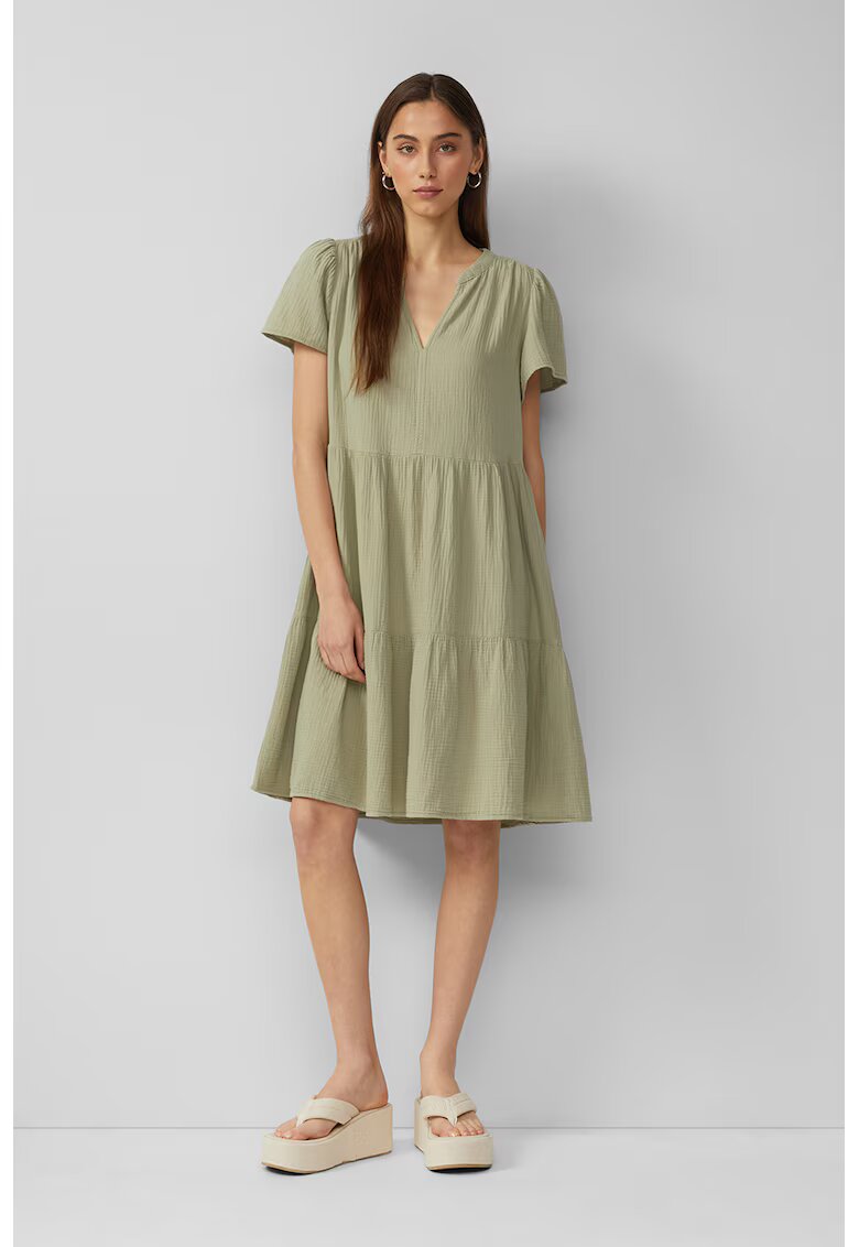 QS Rochie cu maneci scurte - Verde pal