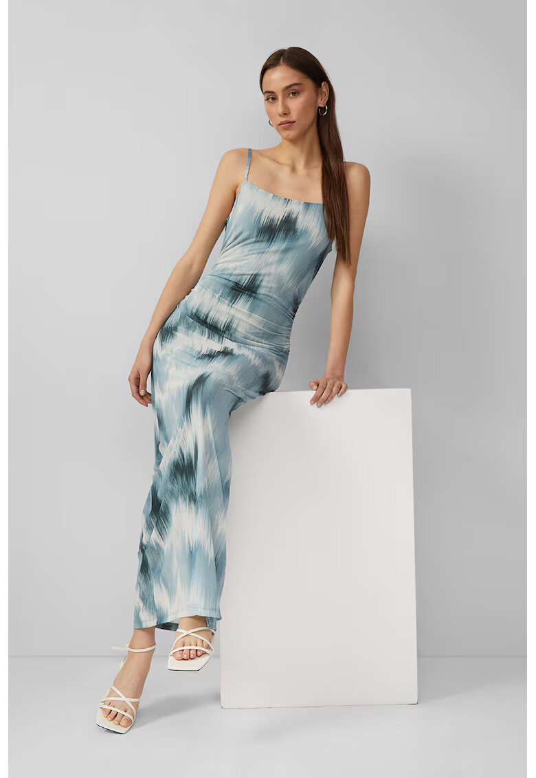 QS Rochie lunga cu imprimeu - Alb/Albastru