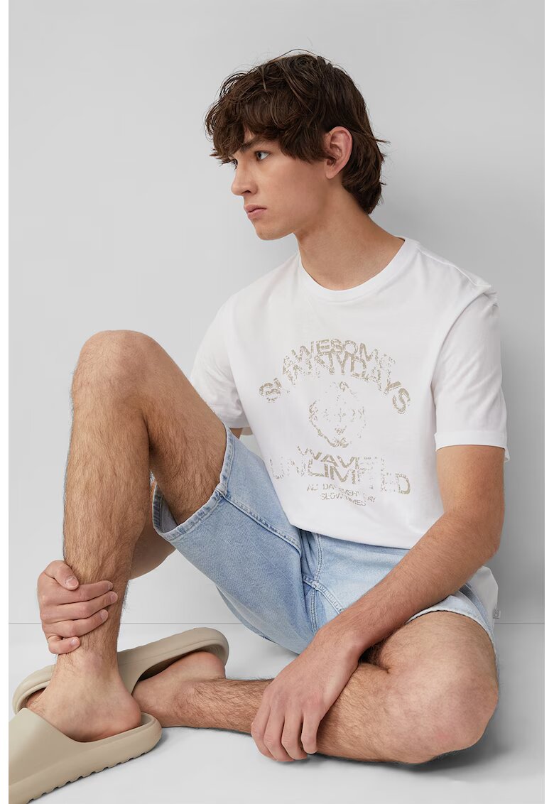 QS Tricou de bumbac cu imprimeu - Alb