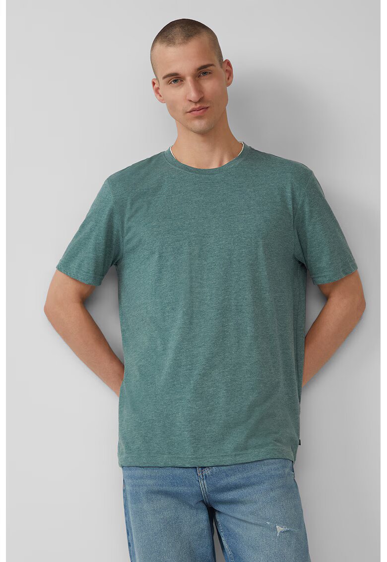 QS Tricou din amestec de bumbac cu decolteu la baza gatului - Verde