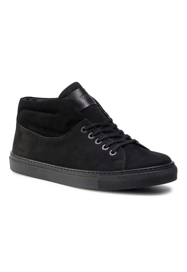 QUAZI Pantofi barbati - 207505377 - Piele nabuc - Negru - Negru