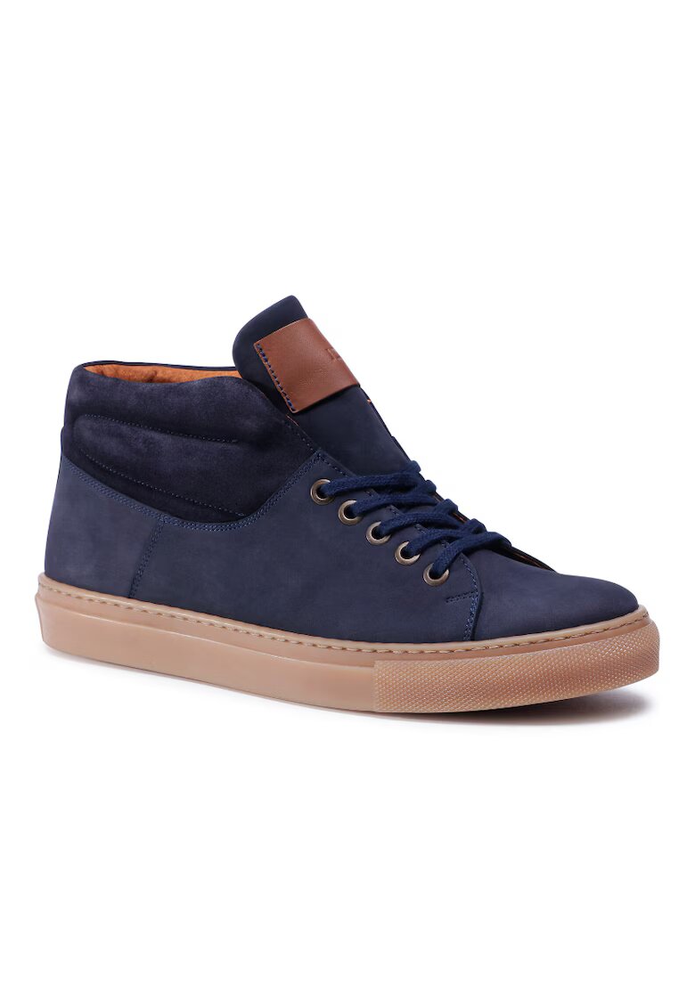 QUAZI Pantofi barbati - 207505391 - Piele nabuc - Albastru marin - Bleumarin