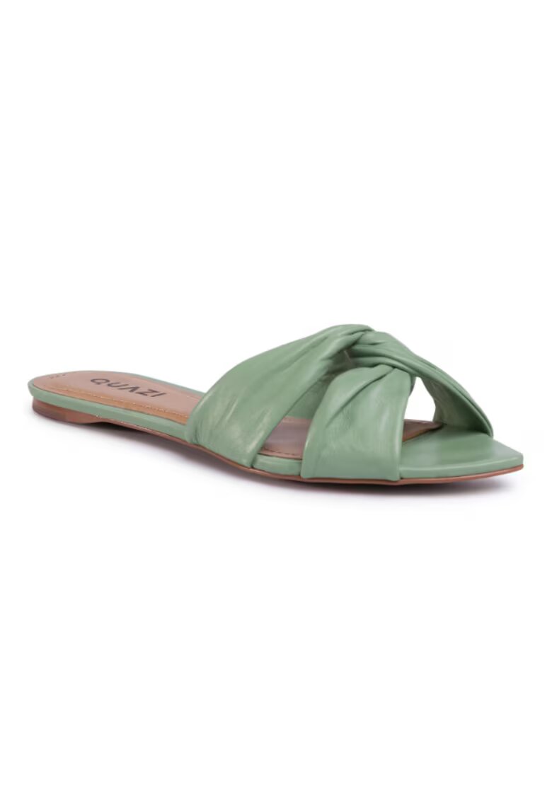 QUAZI Papuci flip-flop dama - Piele naturala - Verde - Verde