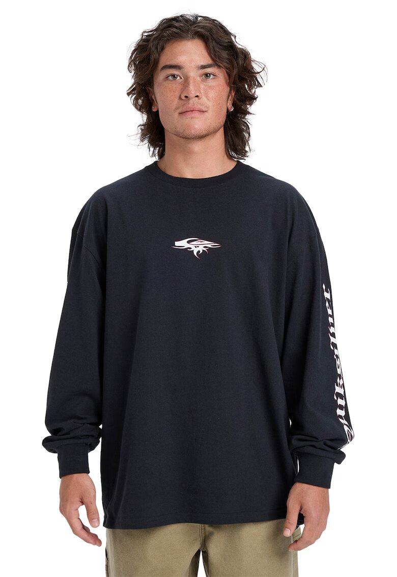 Quiksilver Bluza lejera cu decolteu la baza gatului Mercury - Alb/Negru