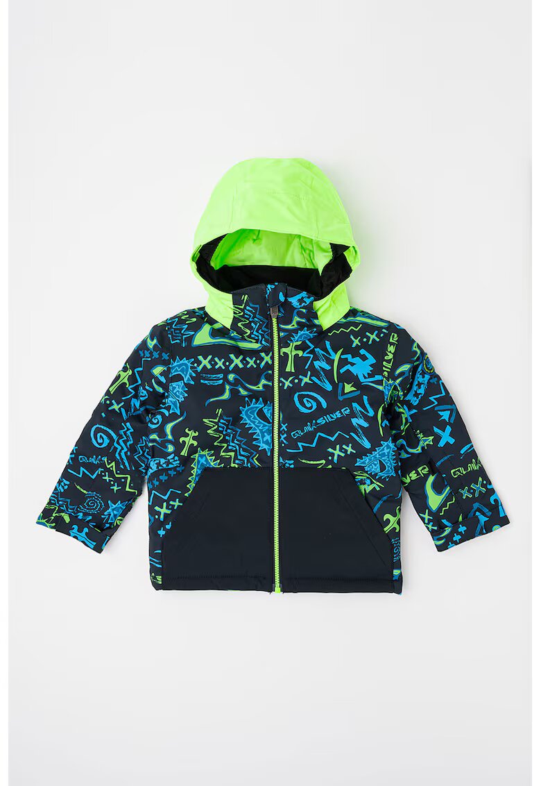 Quiksilver Geaca cu model pentru ski Littel Mission - Verde/Negru/Albastru