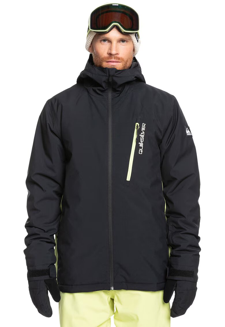 Quiksilver Geaca impermeabila cu vatelina si gluga - pentru schi Morton - Verde/Negru