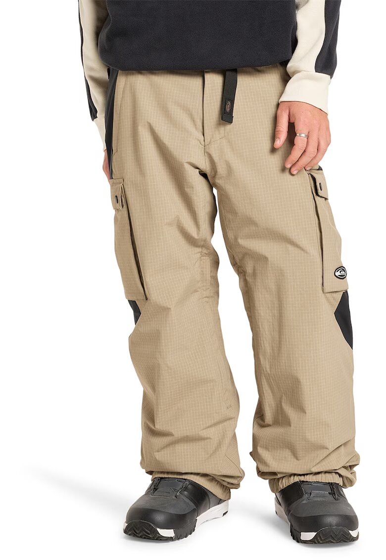 Quiksilver Pantaloni cargo pentru ski Snow Down - Negru/Bej