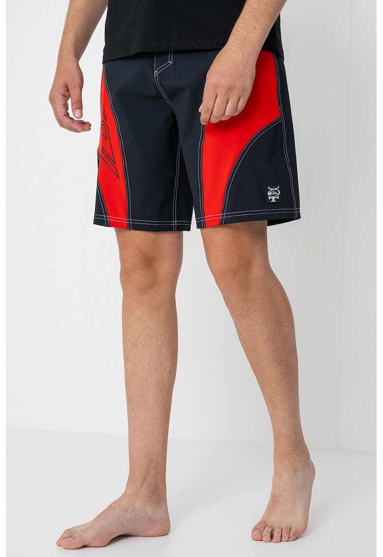 Quiksilver Pantaloni scurti d ebaie cu model colorblock Mercury - Negru/Rosu vermillion