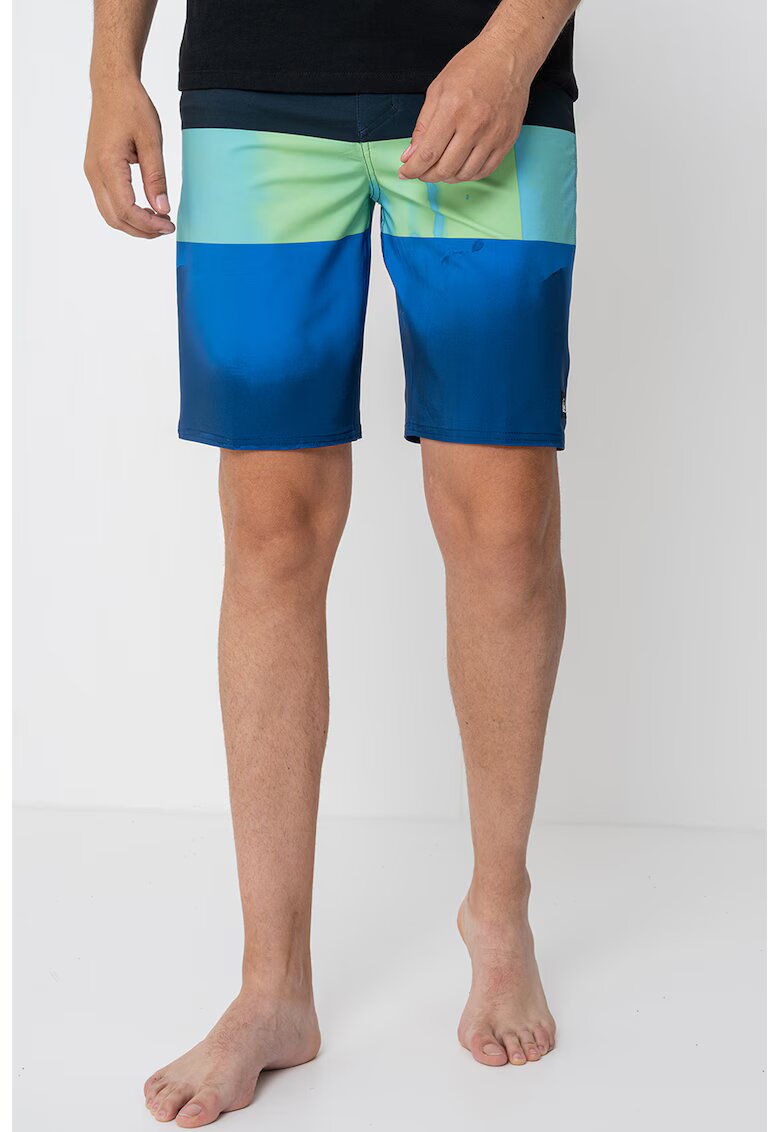 Quiksilver Pantaloni scurti de baie Surfslik Straight - Negru/Verde deschis/Albastru deschis