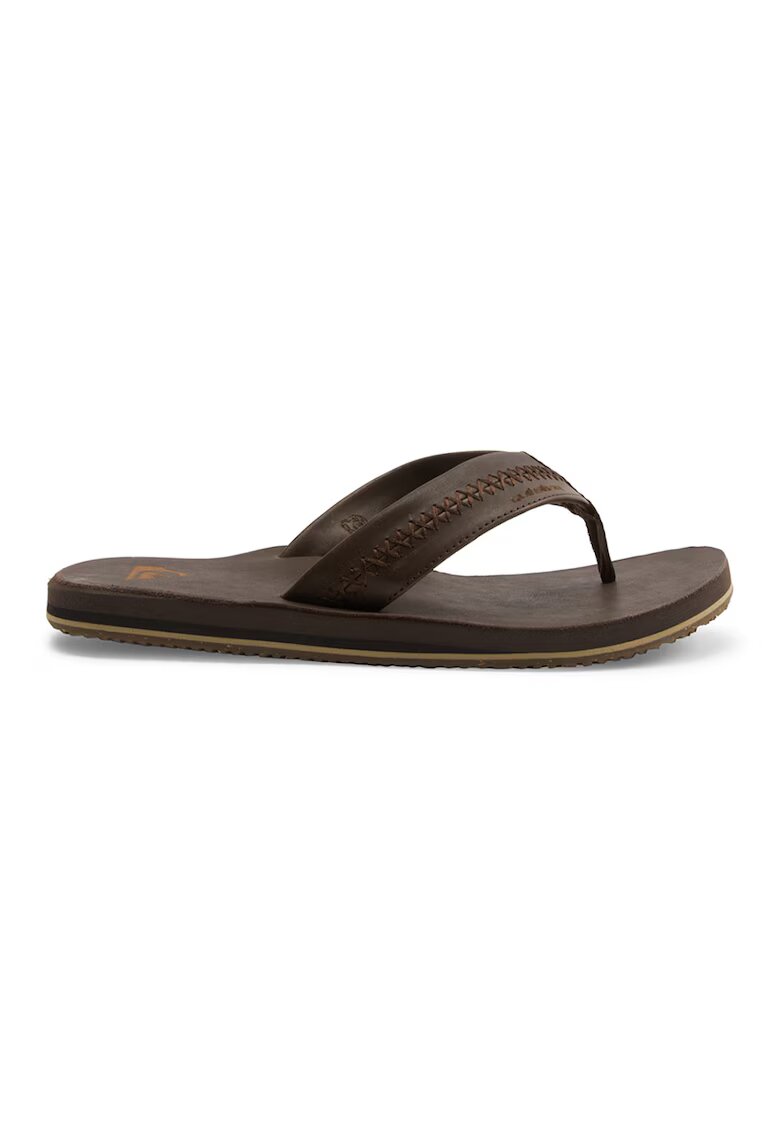Quiksilver Papuci flip-flop de piele Carver - Maro inchis