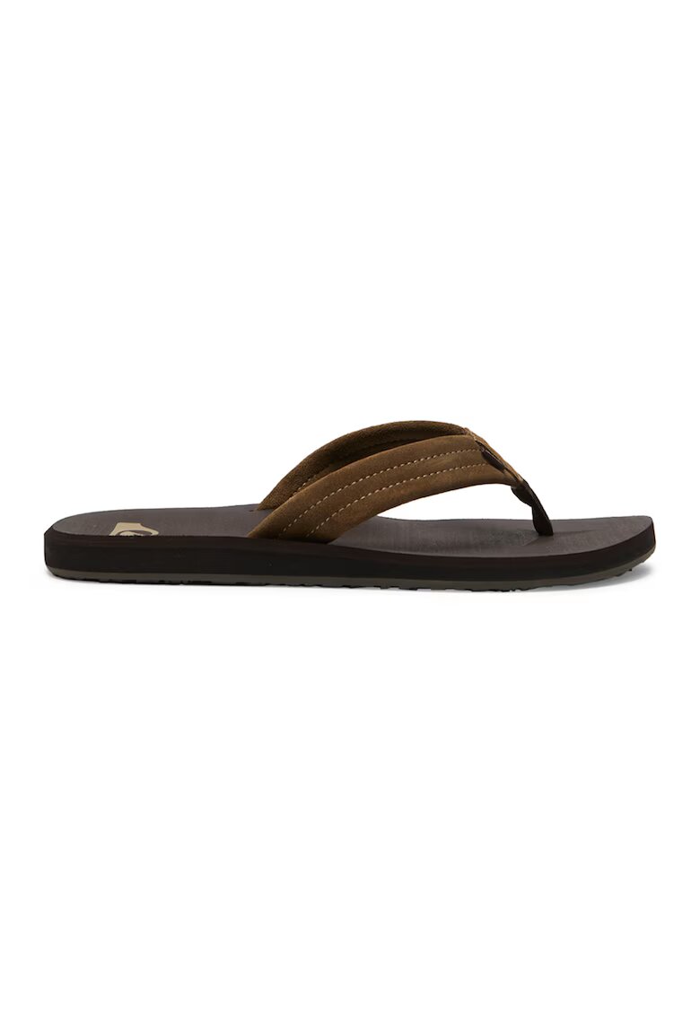 Quiksilver Papuci flip-flop de piele intoarsa Carver - Maro