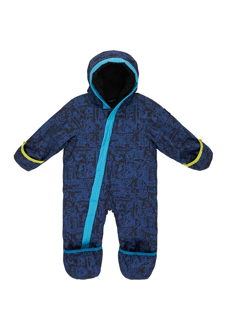 Quiksilver Salopeta cu model si inchidere velcro - Negru/Albastru