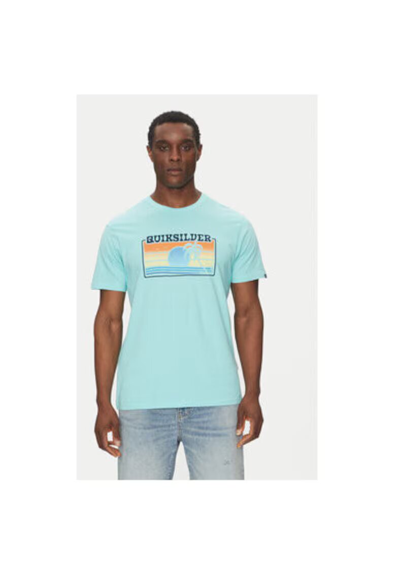 Quiksilver Tricou barbati EQYZT08065-BGH0 - Bumbac - Turcoaz - Turcoaz